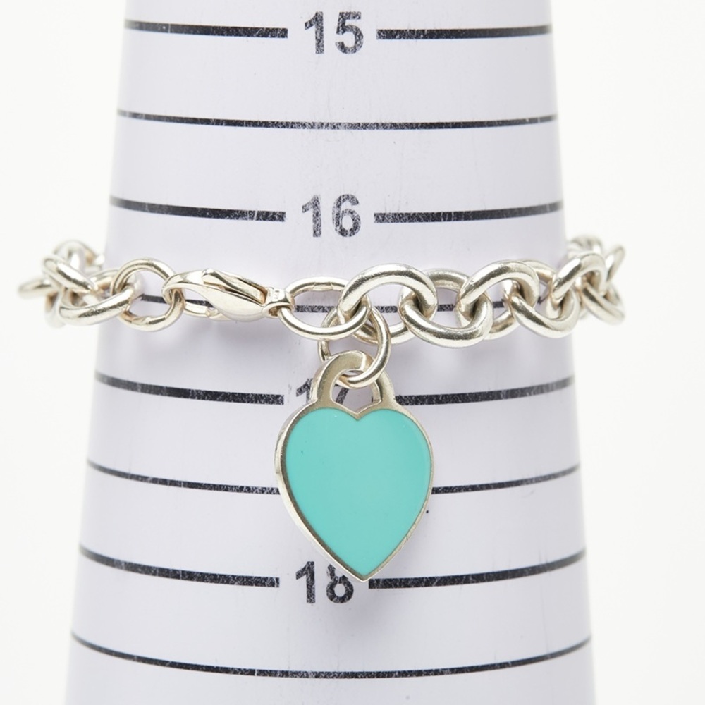 TIFFANY Authentic Silver Heart Charm Bracelet - Picture 4 of 5
